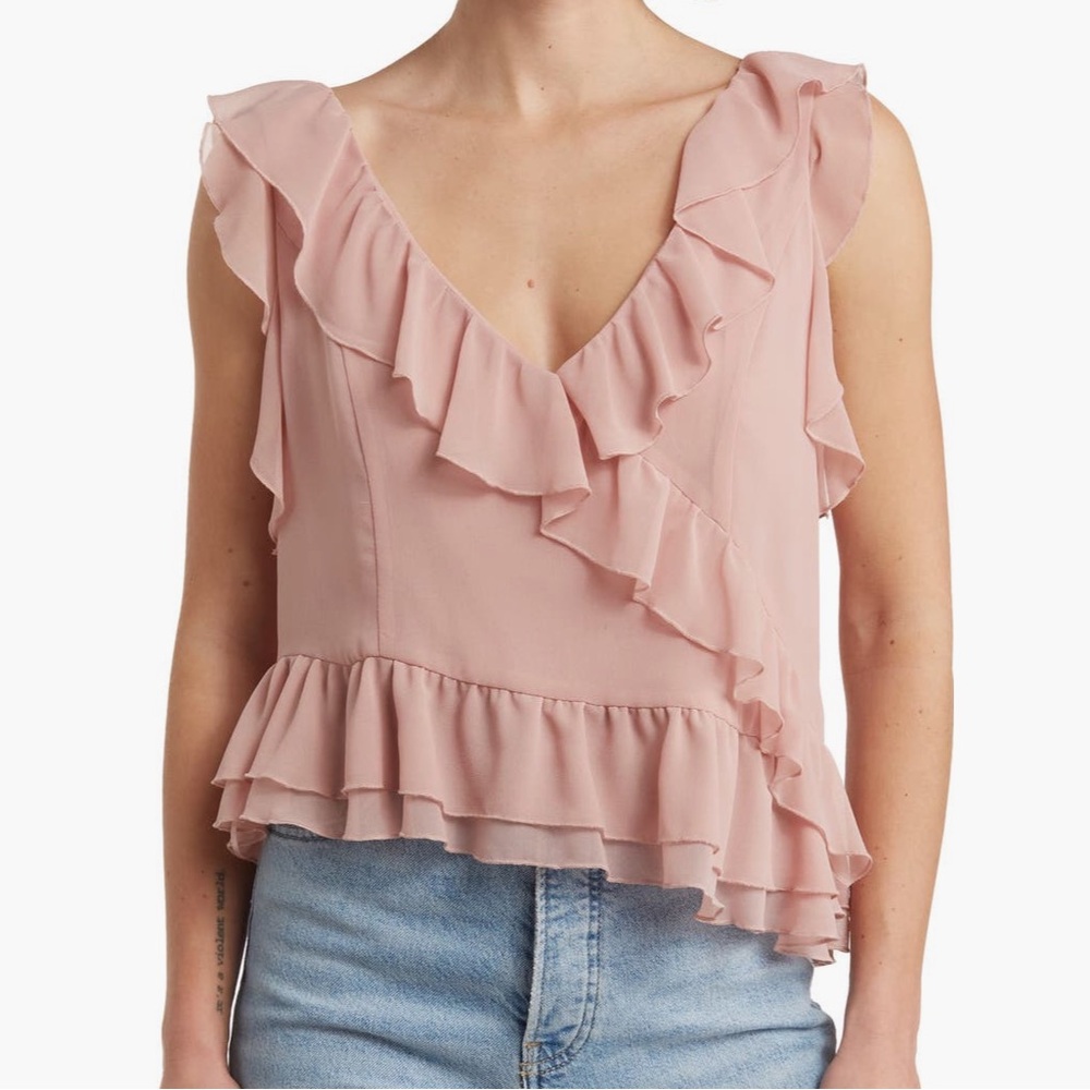 WAYF Ruffle Asymmetric Top
